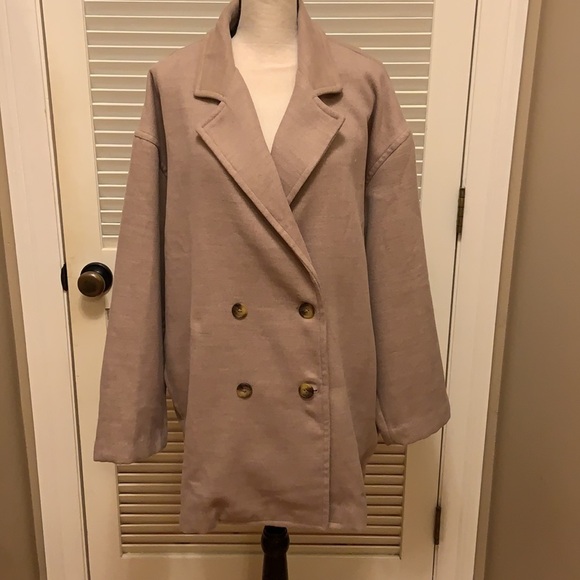 🎉HP🎉. Free People Hannah Oversized Slouchy Blazer / Pea Coat in Camel - Picture 4 of 16